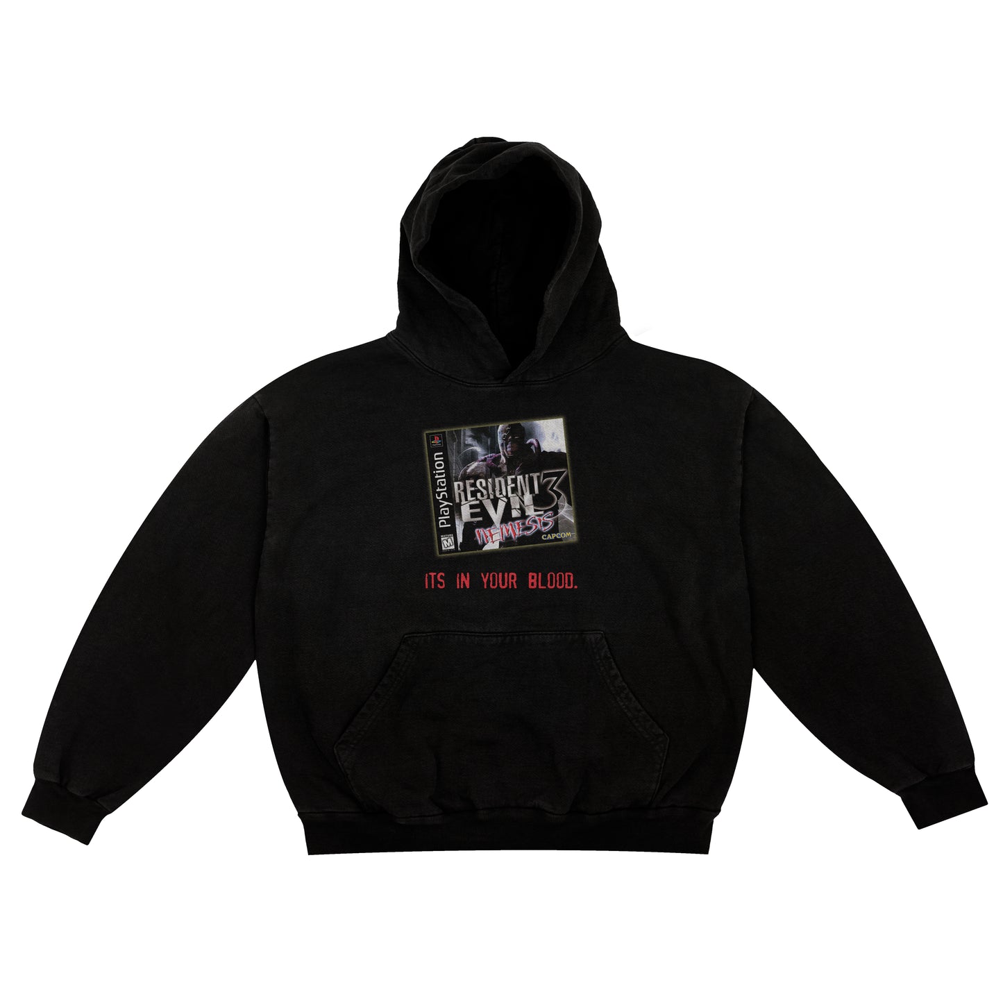 Resident Evil 3: Nemesis "its in your blood" F&B print Hoodie